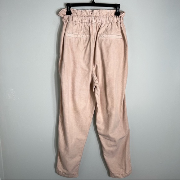 Free People Margate Pleated Trousers Pants-Paperbag Waist-Ivory Tan-Small - Picture 5 of 10